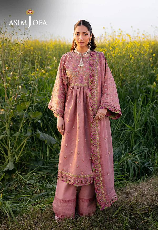 AJELL-16 ROSE EMBROIDERED LAWN ENSEMBLE