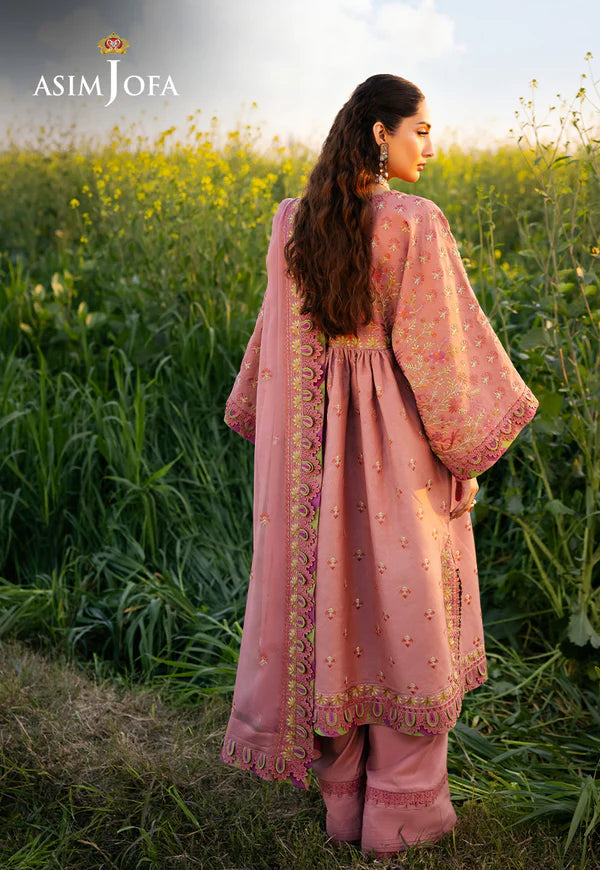 AJELL-16 ROSE EMBROIDERED LAWN ENSEMBLE