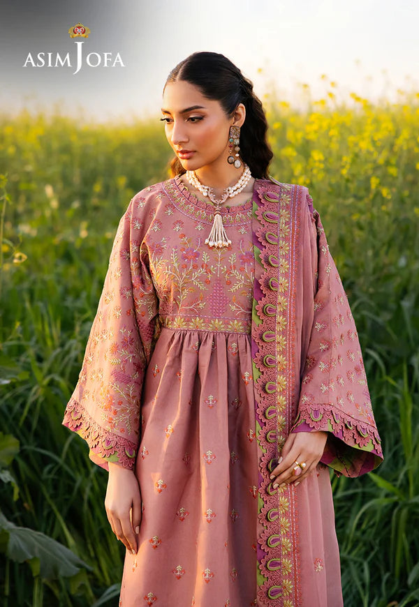 AJELL-16 ROSE EMBROIDERED LAWN ENSEMBLE