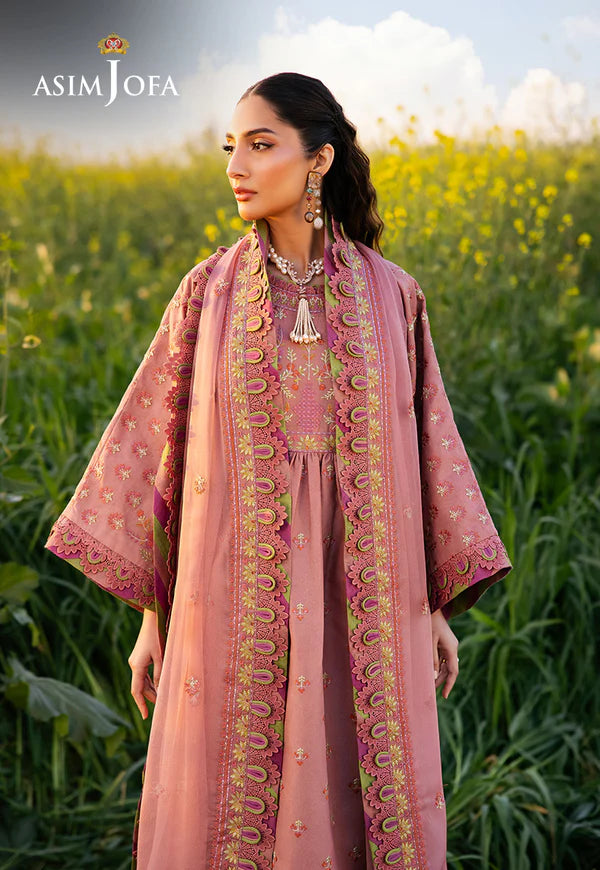 AJELL-16 ROSE EMBROIDERED LAWN ENSEMBLE