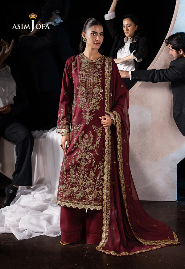 AJLF-02- Luxurious Maroon Outfit For Weddings And Festive Occasions