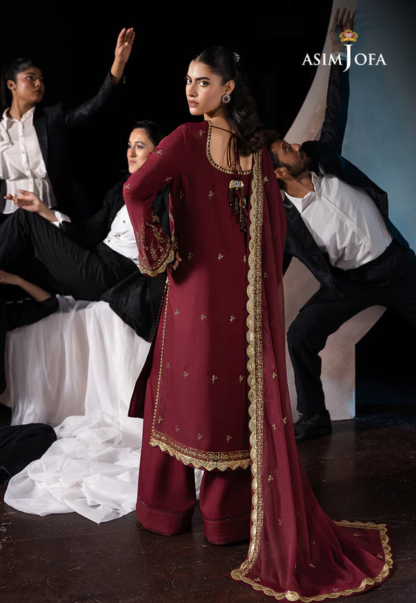 AJLF-02- Luxurious Maroon Outfit For Weddings And Festive Occasions