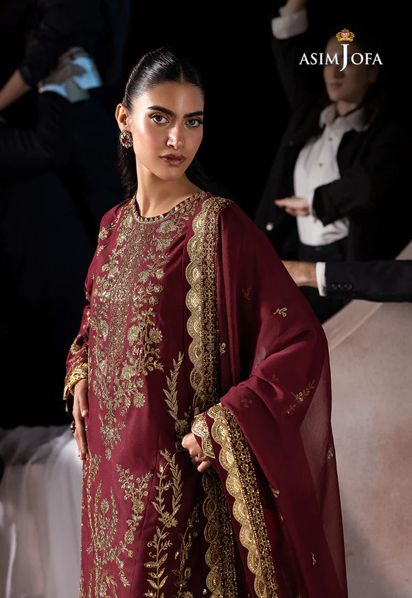 AJLF-02- Luxurious Maroon Outfit For Weddings And Festive Occasions