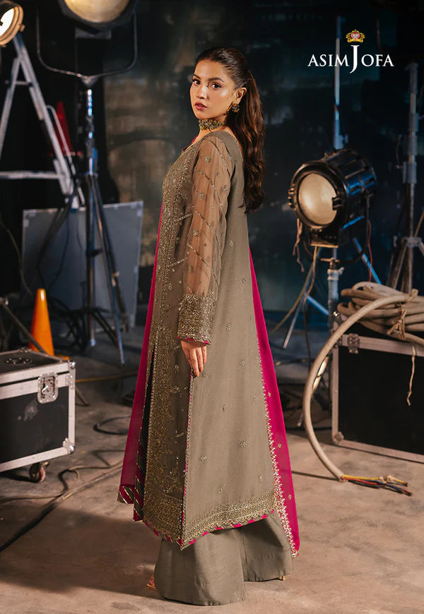 AJLF-06- Two-Toned Mink Zari Embroidery Outfit For Festive Wear