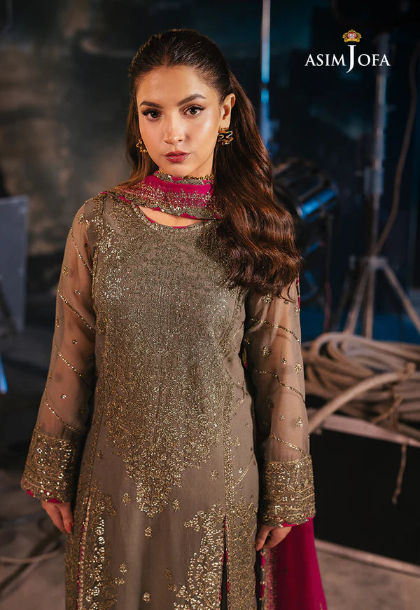 AJLF-06- Two-Toned Mink Zari Embroidery Outfit For Festive Wear