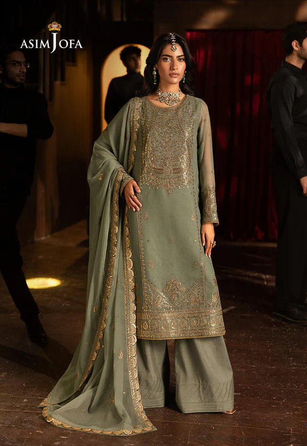 AJLF-07- Verdant Green Ethnic Wear With Intricate Zari Embroidery