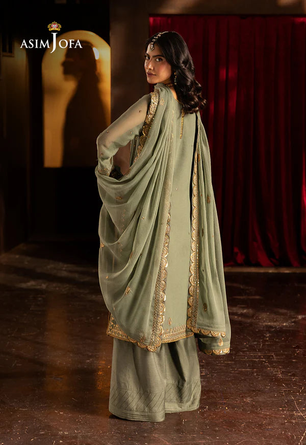 AJLF-07- Verdant Green Ethnic Wear With Intricate Zari Embroidery