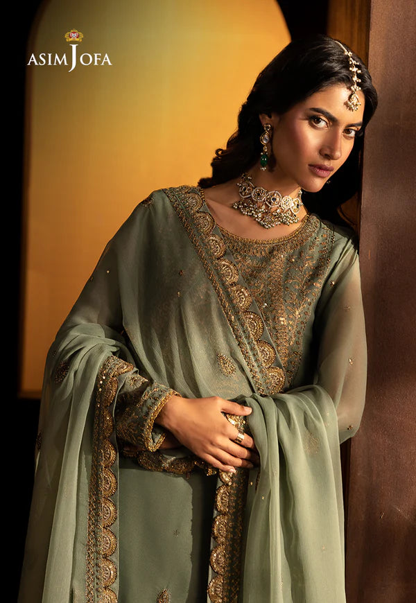 AJLF-07- Verdant Green Ethnic Wear With Intricate Zari Embroidery