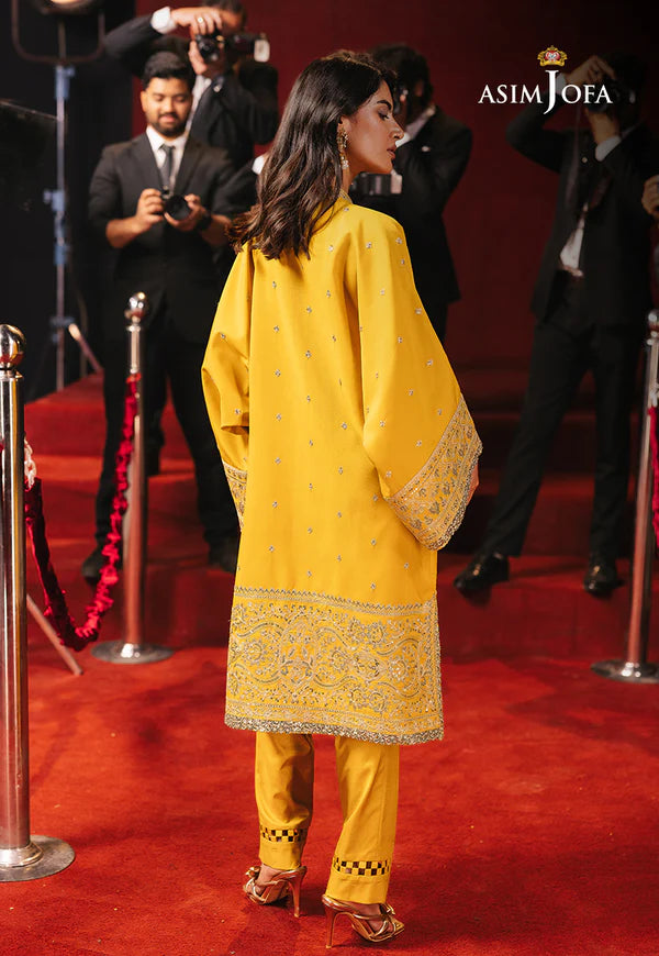 AJLF-10- YELLOW EMBROIDERED BOSKI SILK SUIT FOR FESTIVE OCCASIONS