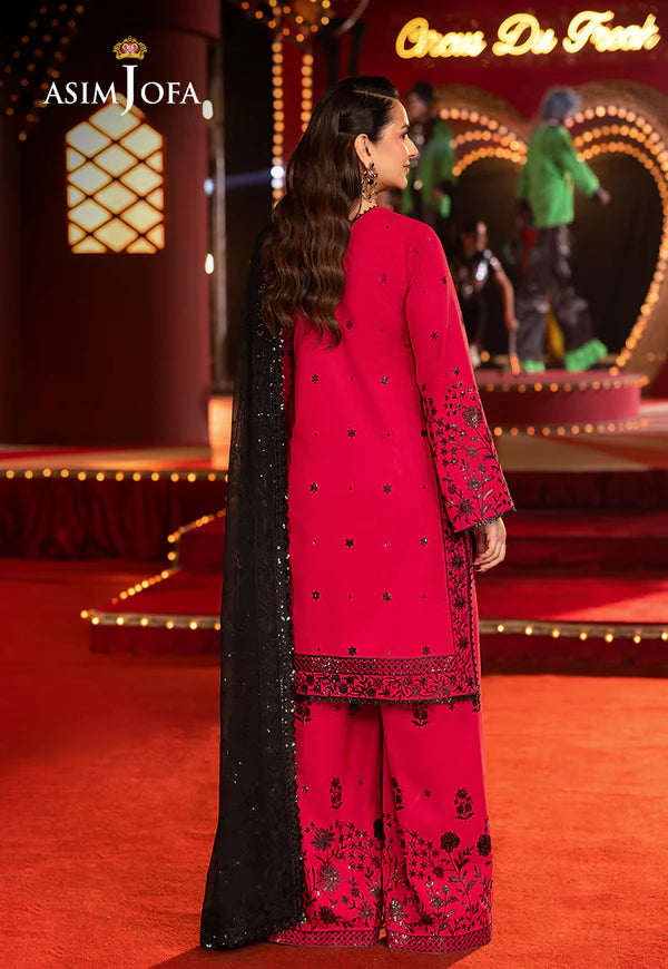 AJLF-11- Sophisticated Pink And Black Outfit For Weddings And Parties