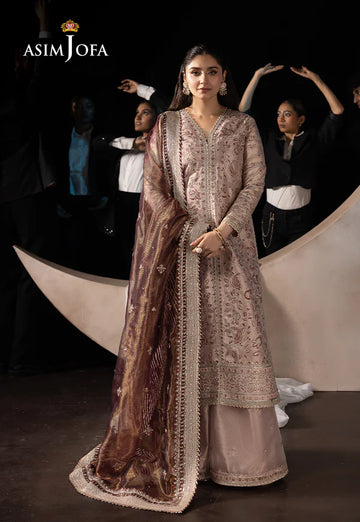 AJLFF-10- Blush Pink Embroidered Zari Tissue Outfit By- Asim Jofa