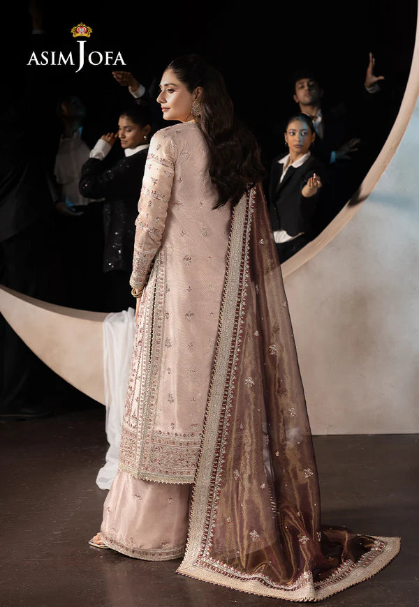 AJLFF-10- Blush Pink Embroidered Zari Tissue Outfit By- Asim Jofa
