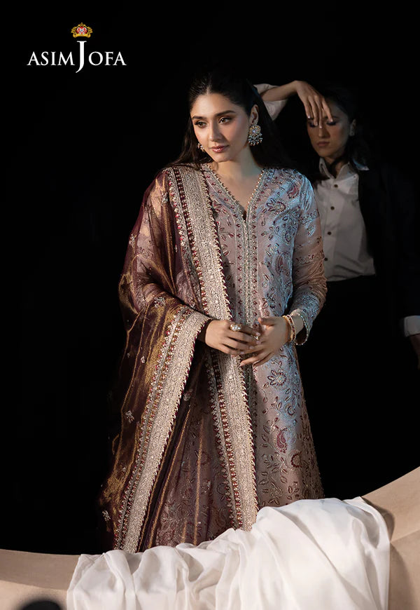 AJLFF-10- Blush Pink Embroidered Zari Tissue Outfit By- Asim Jofa