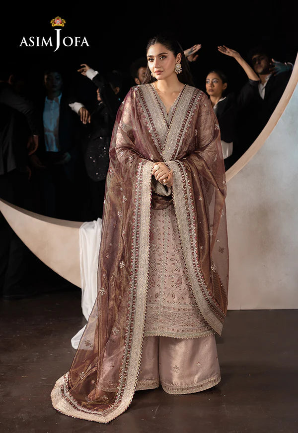 AJLFF-10- Blush Pink Embroidered Zari Tissue Outfit By- Asim Jofa