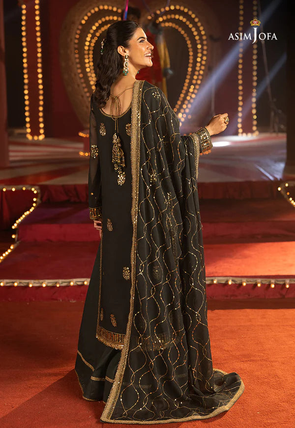AJLLF-02 - Refined Deep Green Ethnic Dress with Opulent Embroidery By- Asim Jofa