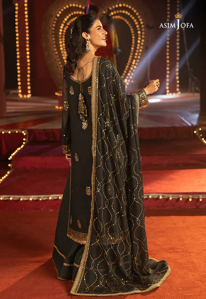 AJLLF-02 - Refined Deep Green Ethnic Dress with Opulent Embroidery By- Asim Jofa