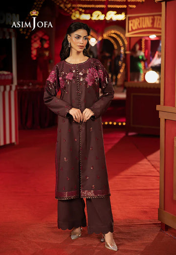 AJLLF-10 - Poised Luxury Plum Outfit for Weddings and Formal Occasions By- Asim Jofa