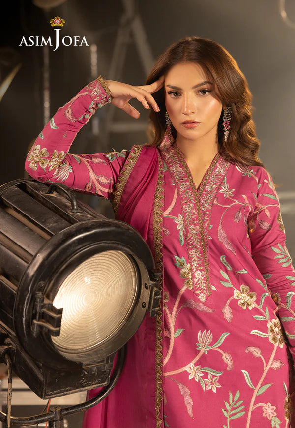 AJLLF-15- Timeless Dull Pink Traditional Ensemble By- Asim Jofa