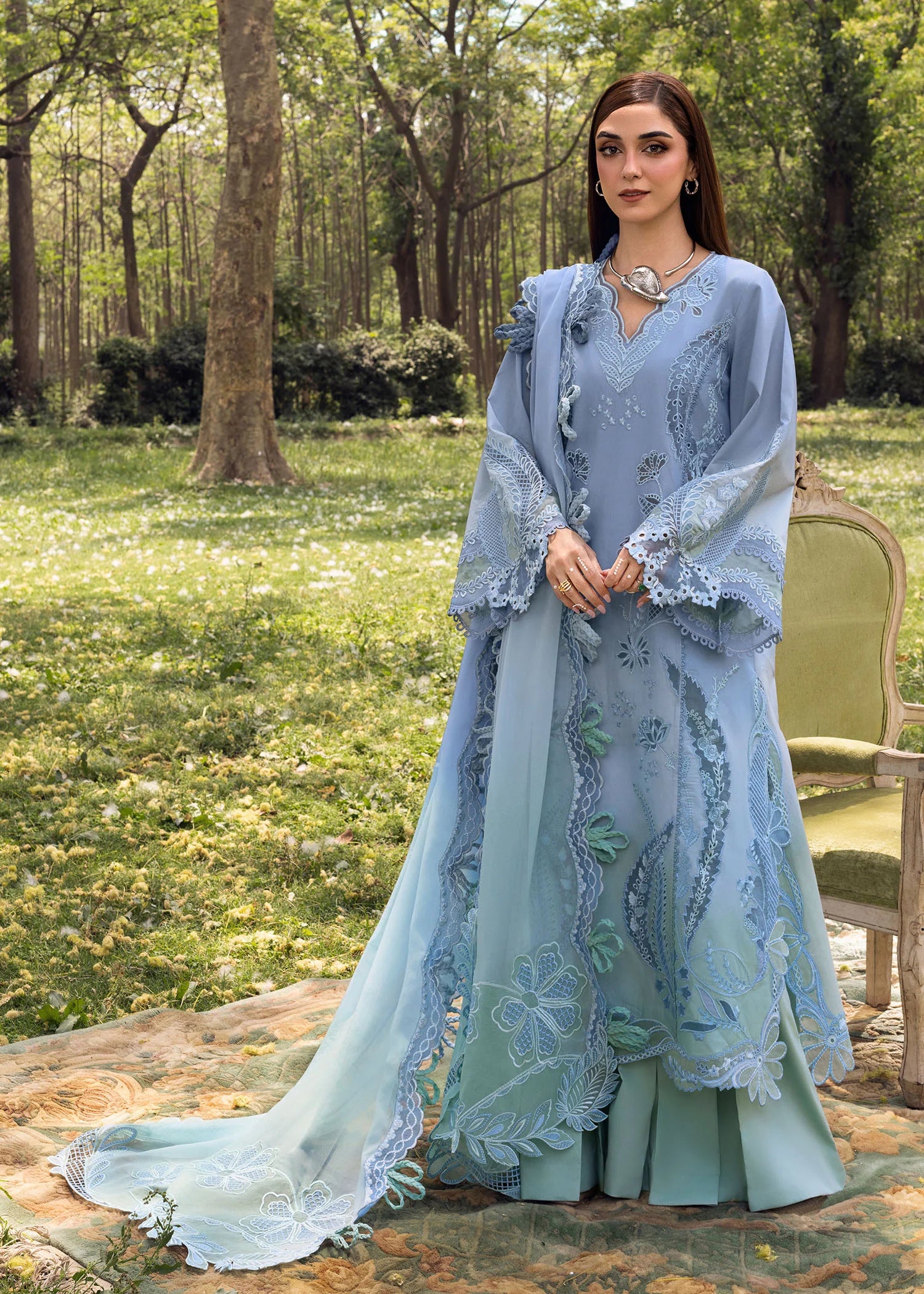 ALL THINGS OMBRE-D1 A - luxury embroidered Pakistani dresses online worldwide by Crimson