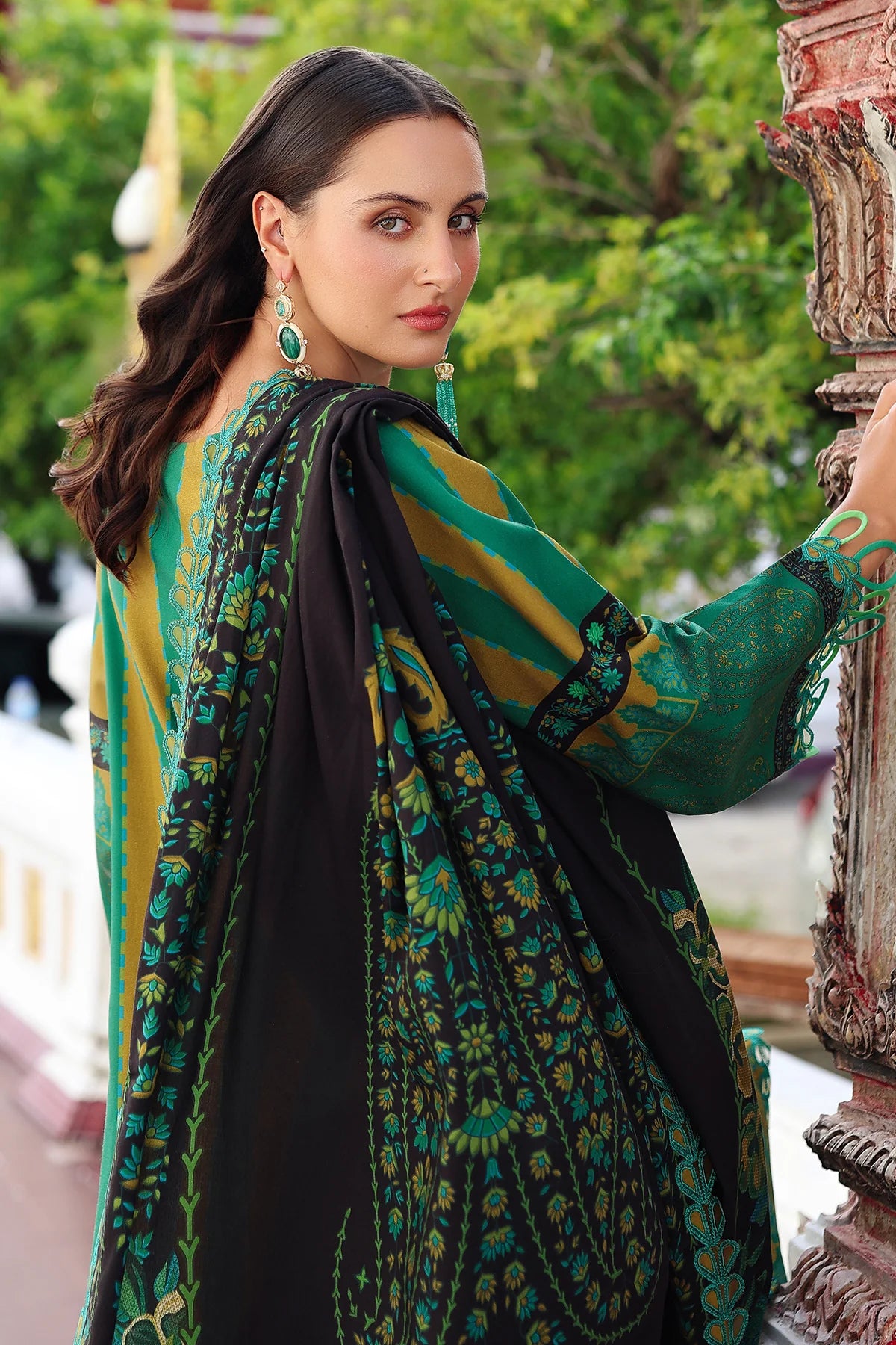 Charizma ANW6-03 Green Linen Stitched 3PC Luxury Embroidered Suit
