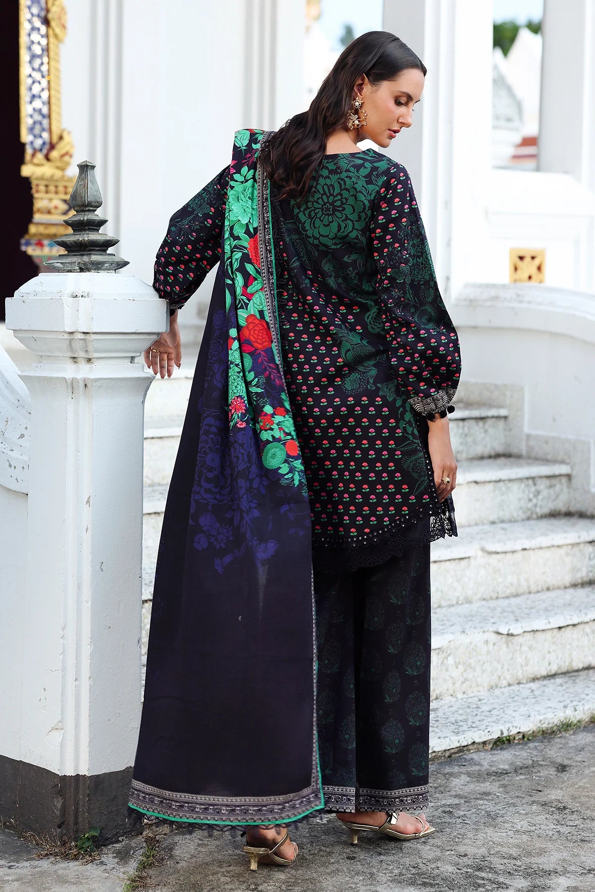 Charizma ANW6-07 Black Linen Embroidered Festive 3PC Suit Pakistanimoda