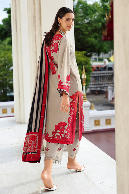 Charizma ANW6-08 Grey Linen Embroidered 3PC Stitched Suit Pakistanimoda