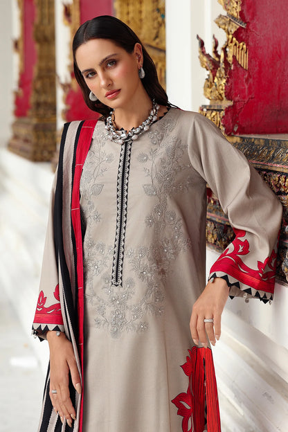 Charizma ANW6-08 Grey Linen Embroidered 3PC Stitched Suit Pakistanimoda