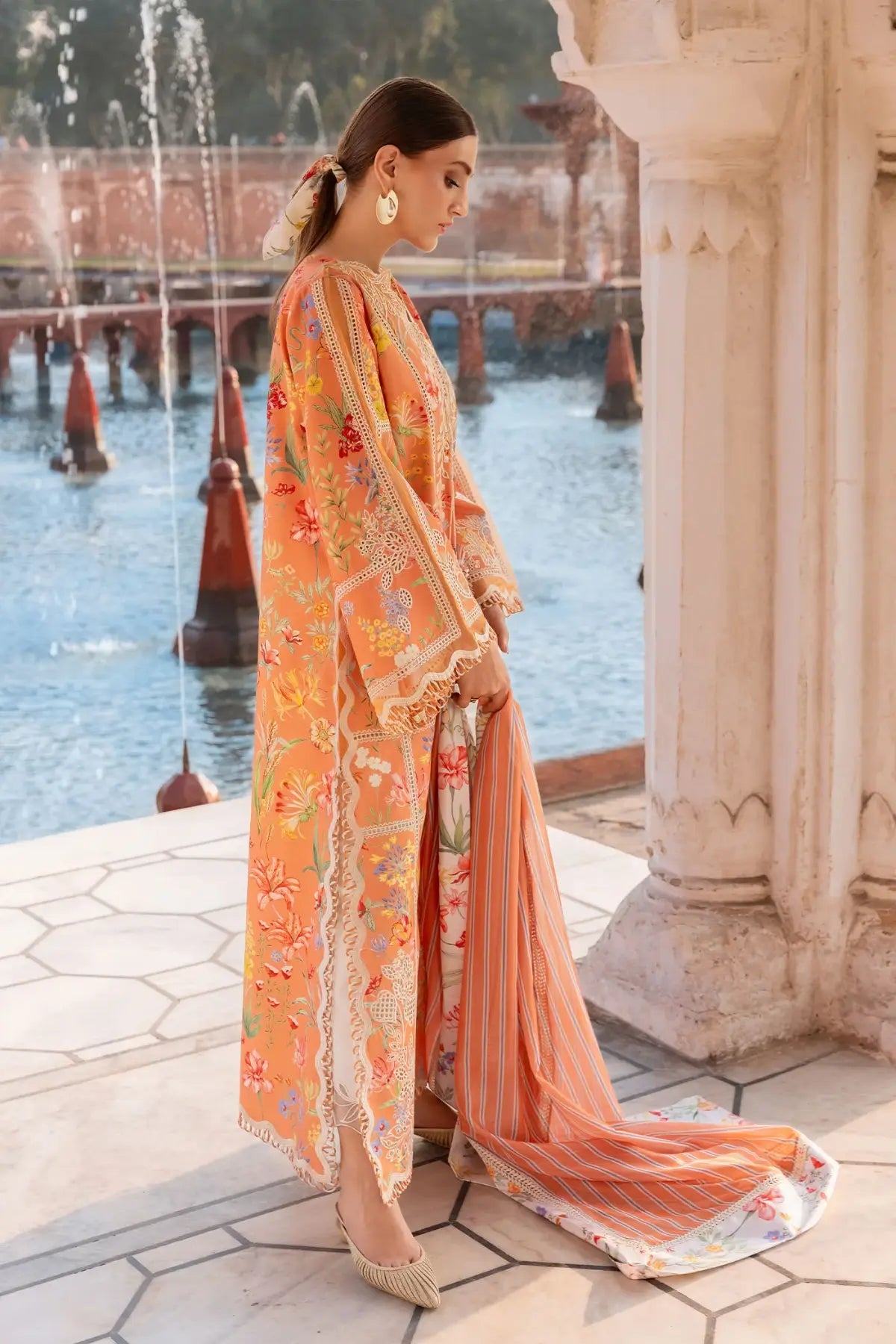 A Summer Dance D2A sunset stitched suit Crimson Lawn 2026 Pakistanimoda