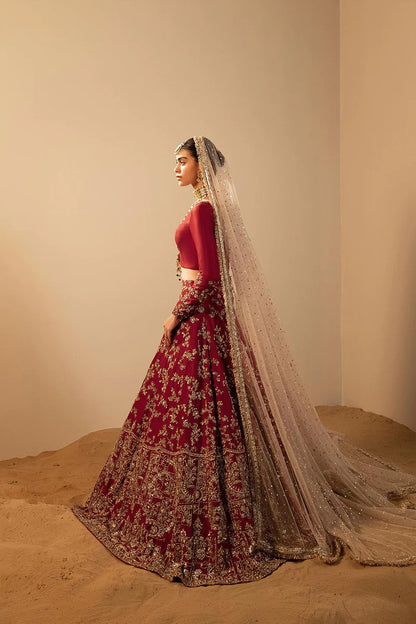 A Regal Affair - Royal Maroon Bridal Lehenga
