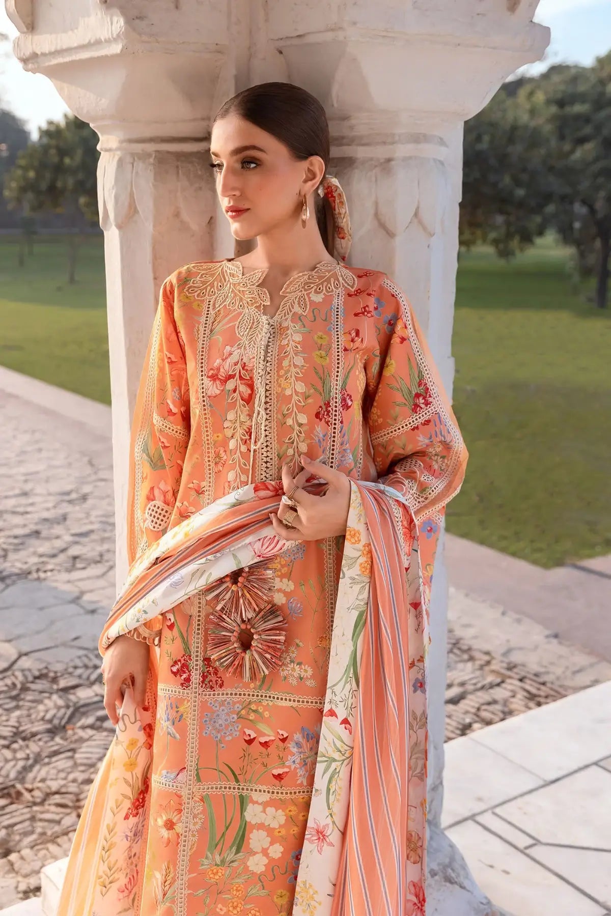 A Summer Dance D2A sunset stitched suit Crimson Lawn 2026 Pakistanimoda