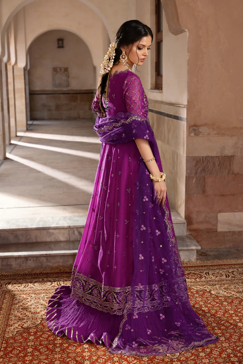 Rang Rasiya Aaliyah Plum Fuchsia Chiffon Gown And Silk Lehenga – Pakistanimoda Worldwide Shipping