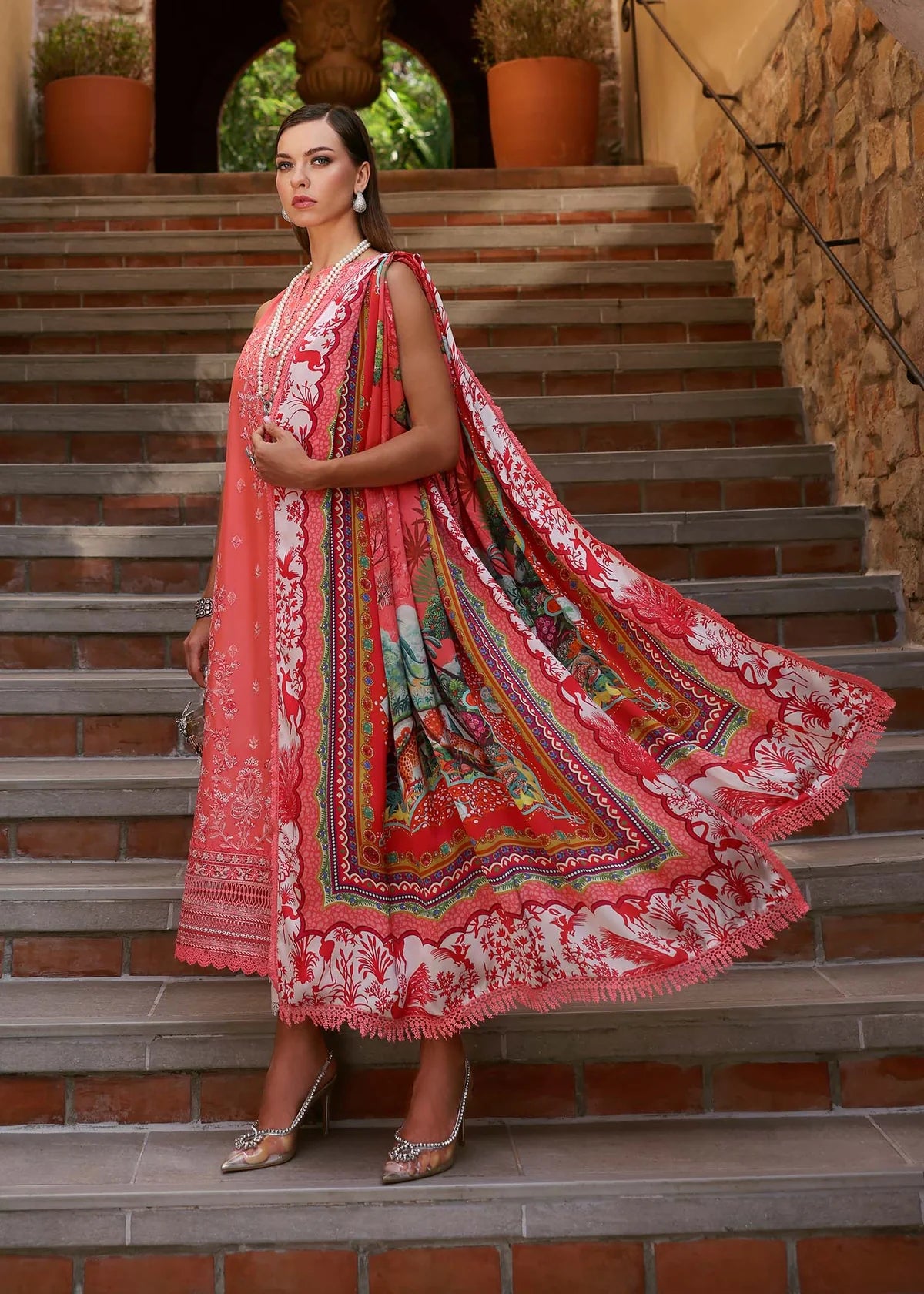 Aanya- Coral Zaina Lawn Collection 2025 By- Kanwal Malik