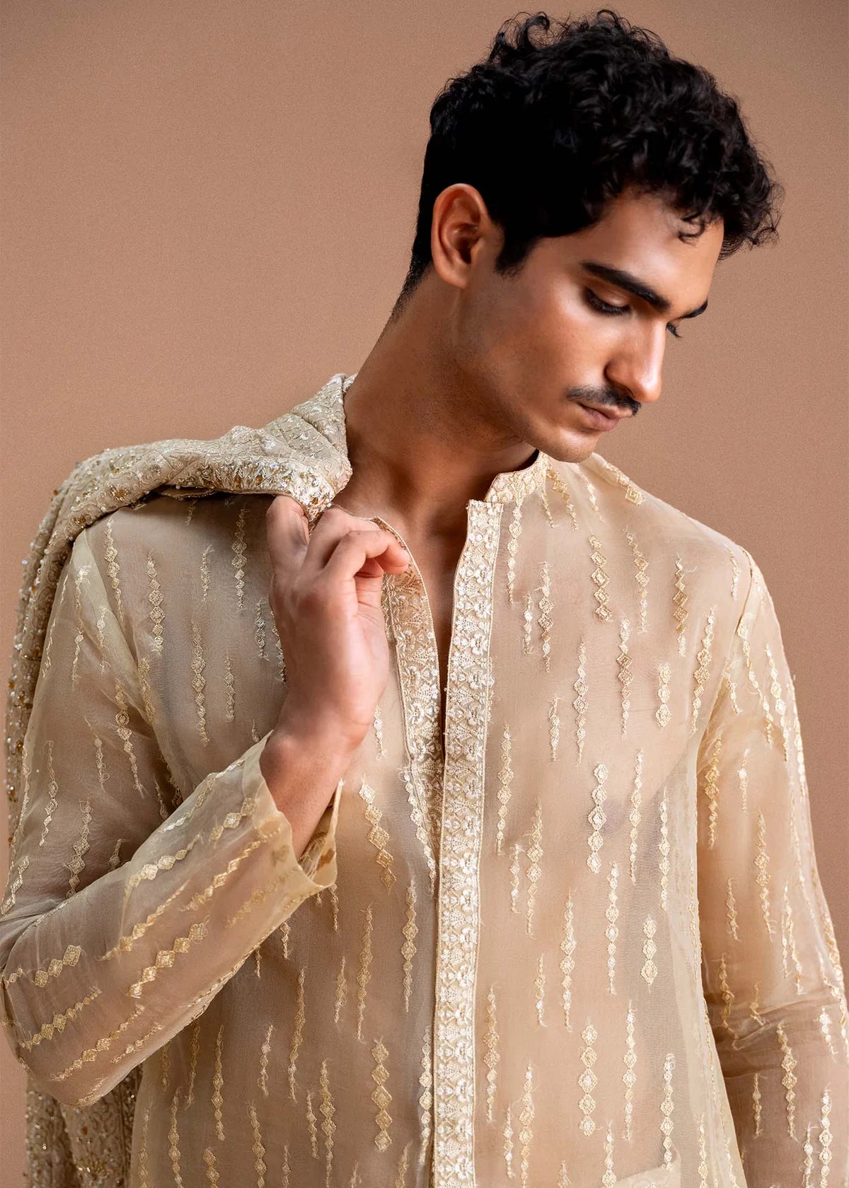 Aariz – Luxury Korean Raw Silk Prince Jacket Outfit for Weddings
