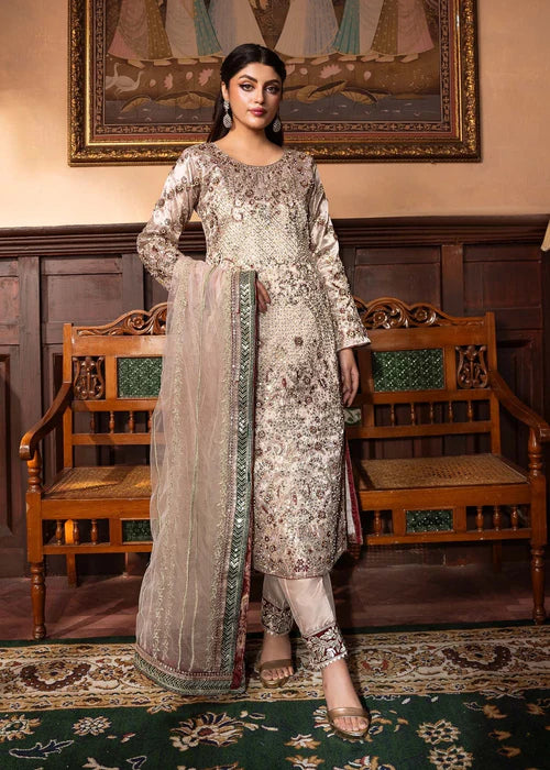 Aashi- Designer Luxe Beige Formal Ensemble For Wedding Events