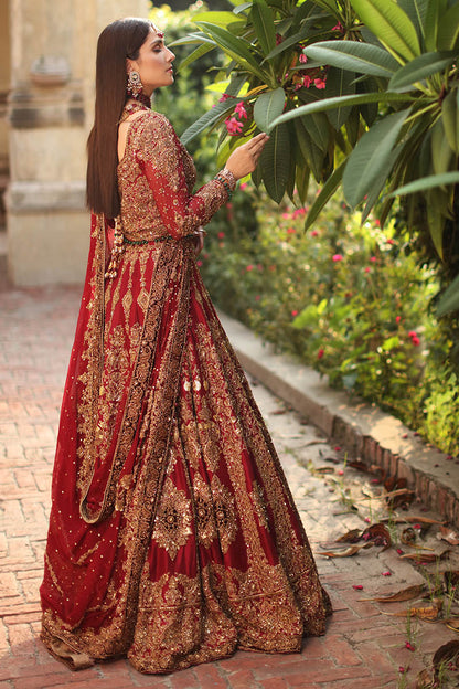 Aayla-Traditional Red Bridal Lehenga Pakistani Ensemble