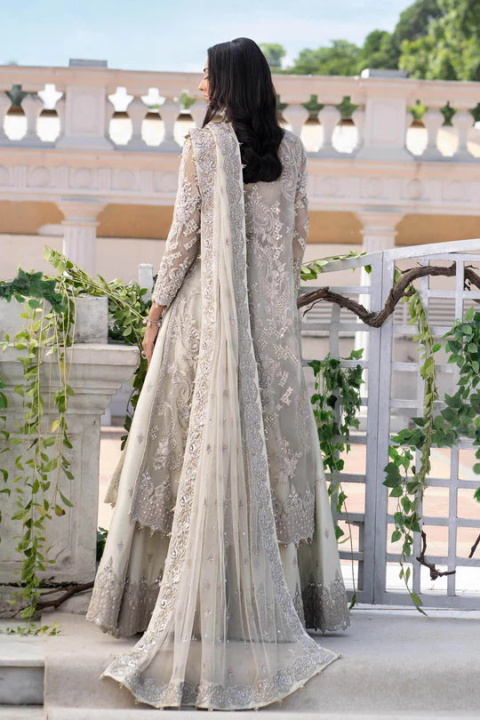 Aine Maria B Royal-Rawa Ivory Bridal Sharara Suit hand-embellished with gota, naqshi & crystals stitched for weddings – Pakistanimoda