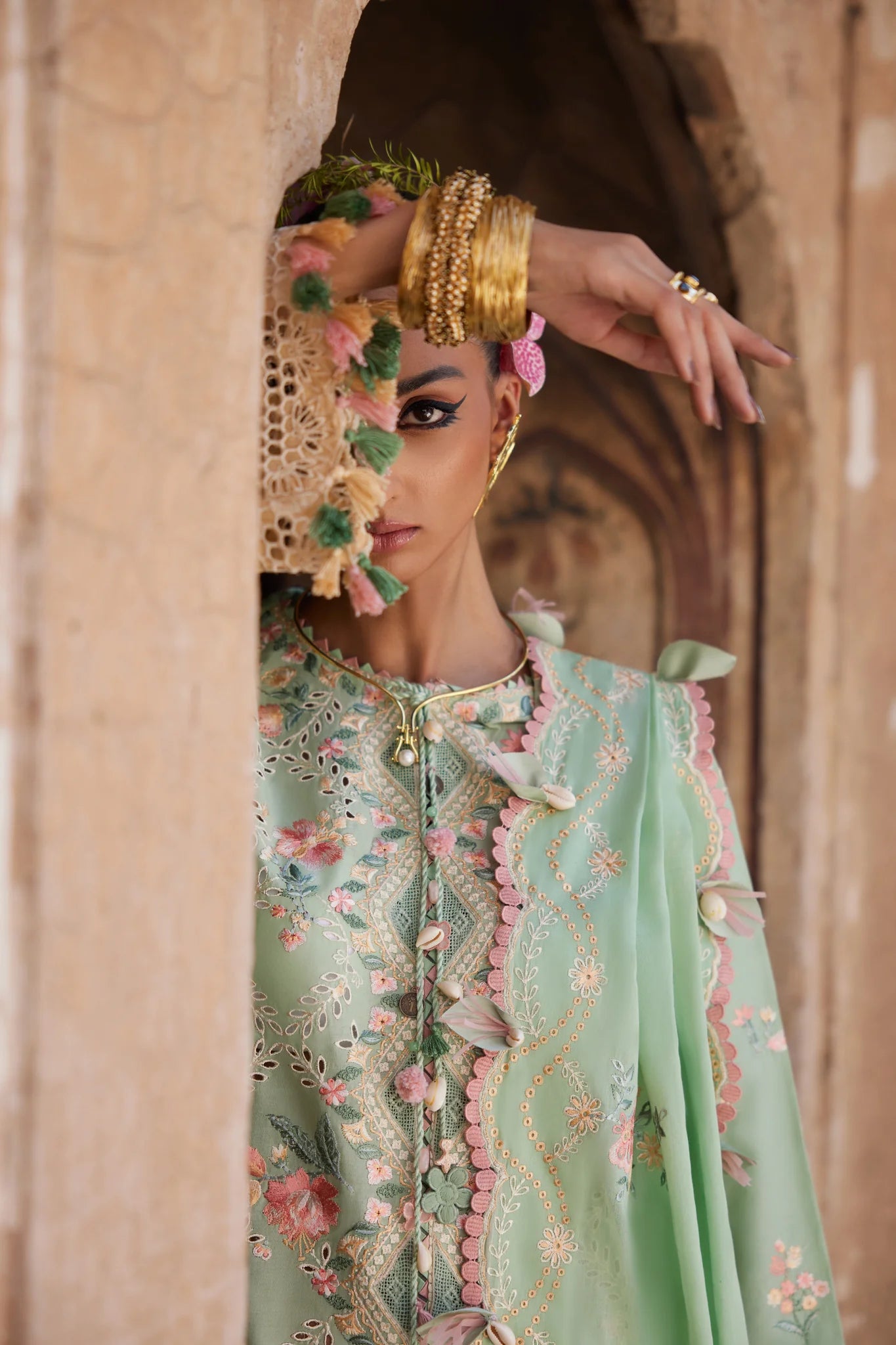 Alara 12-A- Embroidered Whispers of Grace Lawn Suit By- Elan