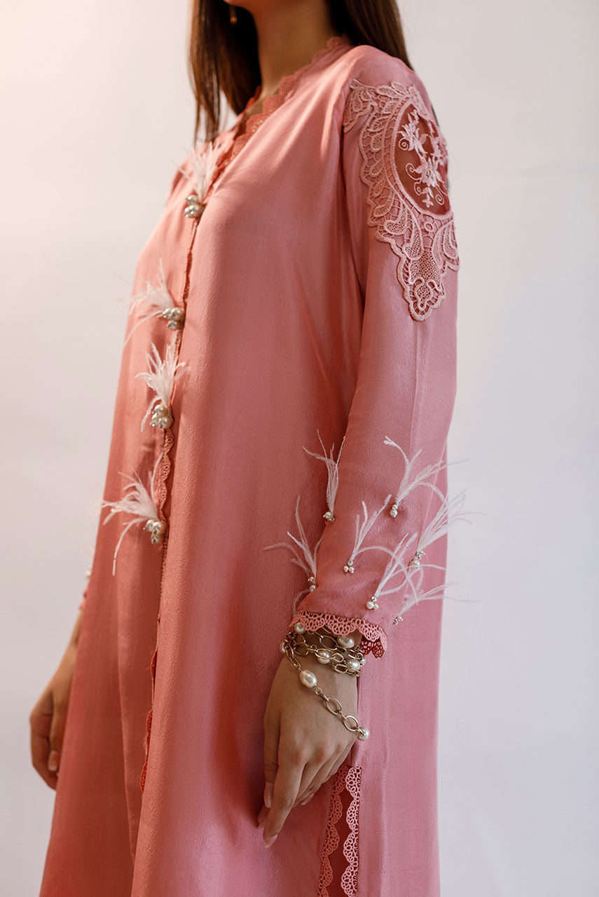 Alaya - Pure Silk Open Shirt with Pants