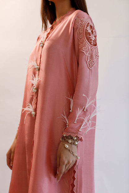 Alaya - Pure Silk Open Shirt with Pants