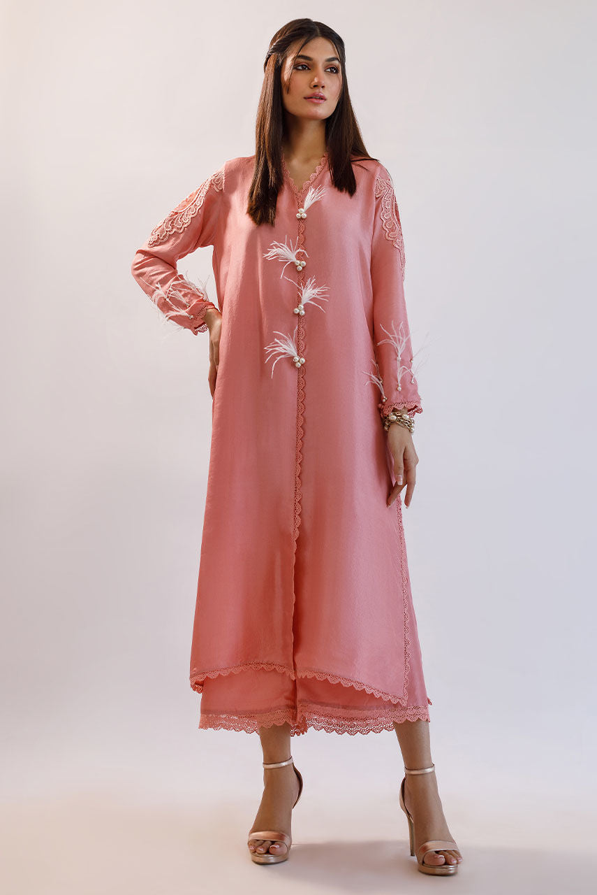 Alaya - Pure Silk Open Shirt with Pants