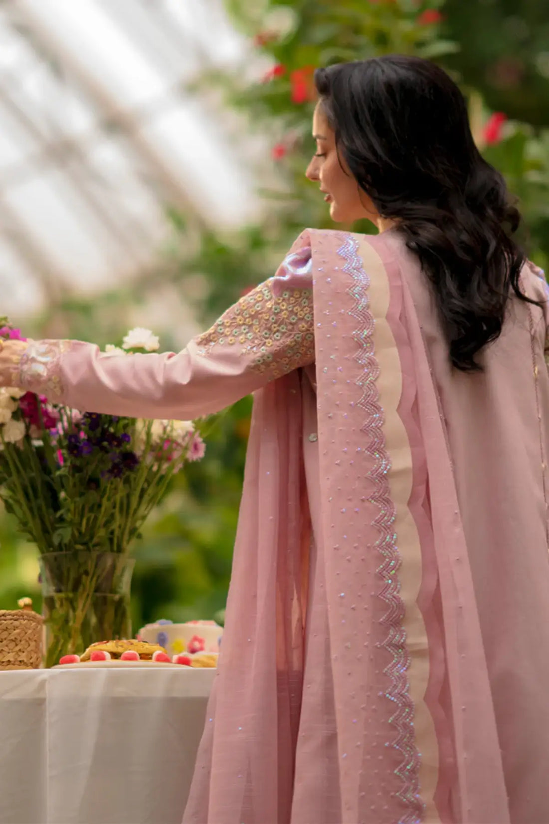 Alayna blush pink stitched lawn embroidered 3PC suit with dupatta Eid wear Rang Rasiya