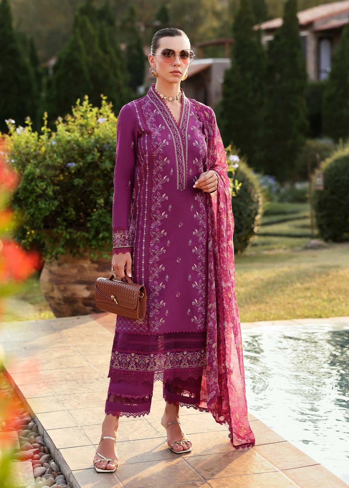 Alvina- Plum Zaina Lawn Collection 2025 By- Kanwal Malik