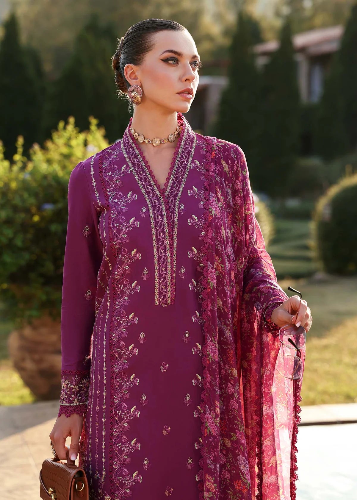 Alvina- Plum Zaina Lawn Collection 2025 By- Kanwal Malik