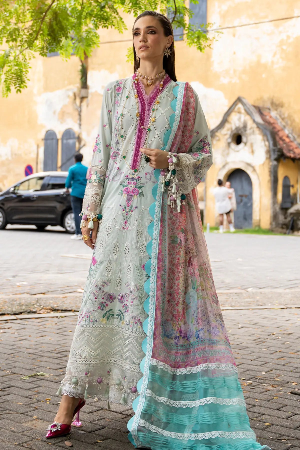 Amafah Annus Abrar ice blue stitched lawn suit Neroli Luxury Lawn 2026