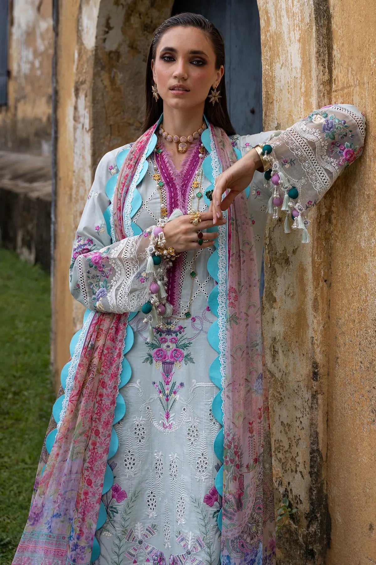 Amafah Annus Abrar ice blue stitched lawn suit Neroli Luxury Lawn 2026