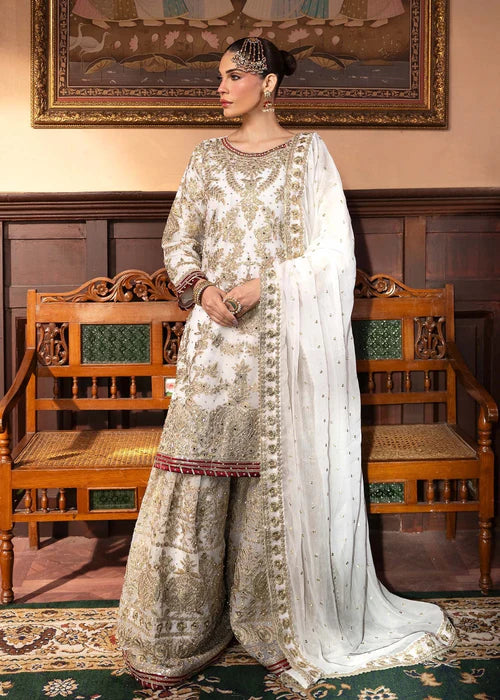 Amalya- Luxe White Gharara Ensemble For Nikkah Events