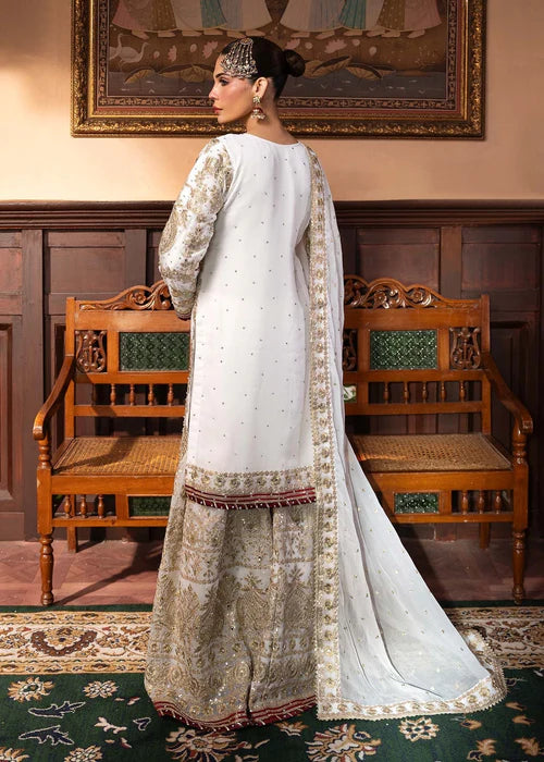 Amalya- Luxe White Gharara Ensemble For Nikkah Events