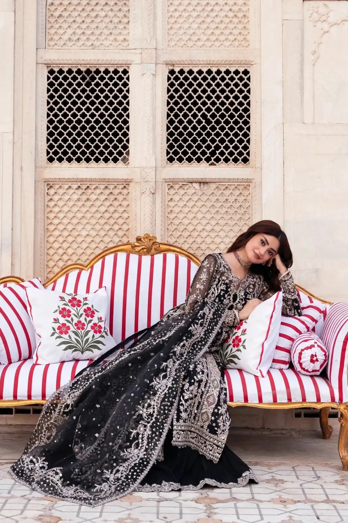 Aman Black Hand Embellished Organza Jacket with Crushed Pants – Kanwal Malik Maahi Festive 26