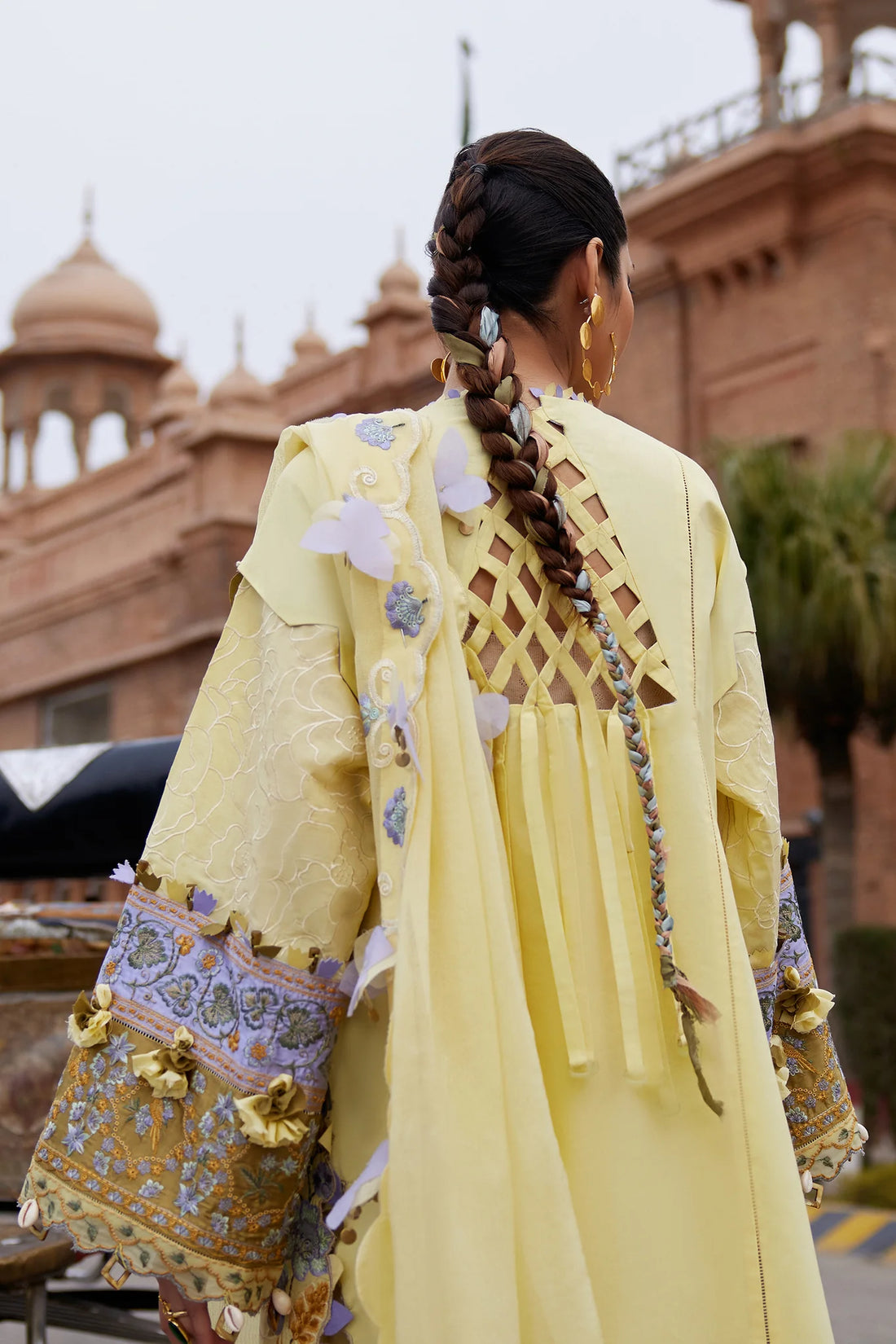 Amara 09-A- A Masterpiece of Sunlit Butter Yellow and Lilac Serenity By- Elan