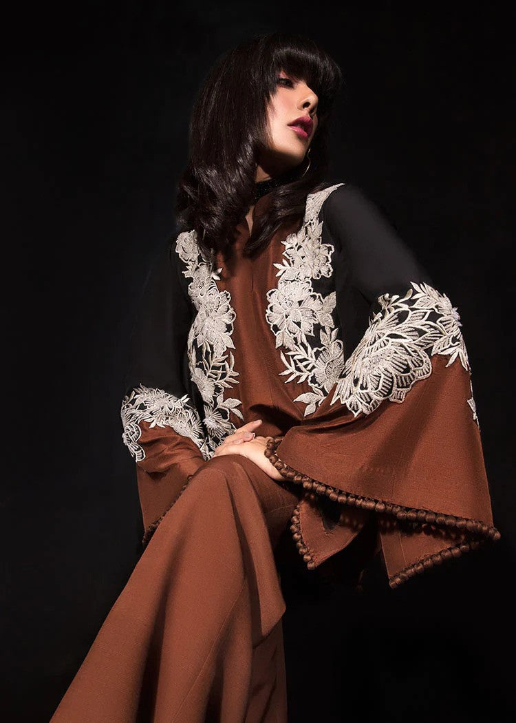 Amber - Brown Silk Trouser Shirt